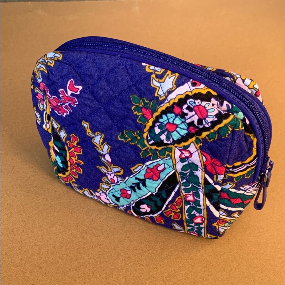 Vera Bradley Blue Floral Cosmetic Bag